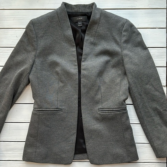 J. Crew Going-out Blazer in Stretch Twill Grey size 0 - Picture 6 of 7